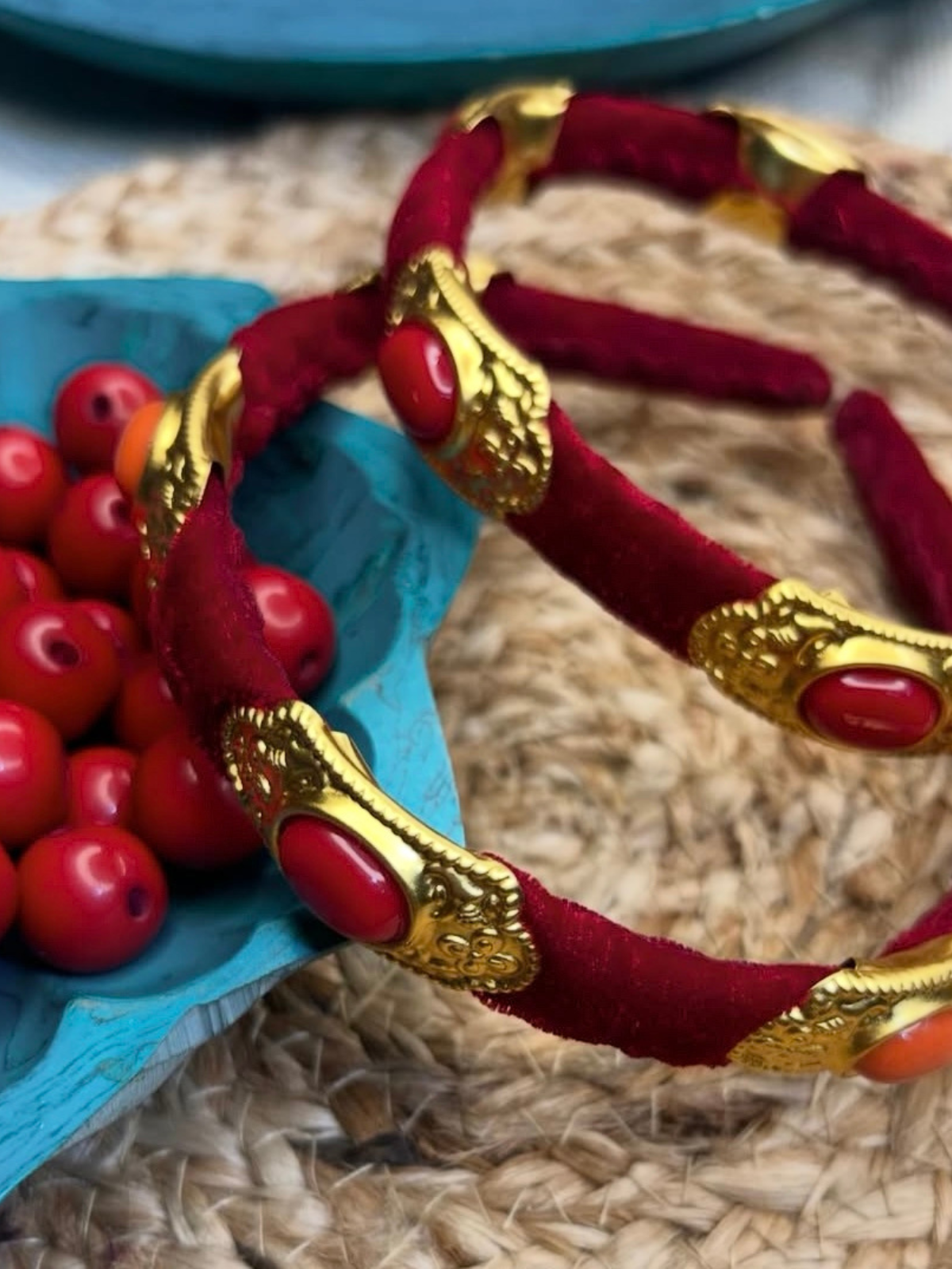 Red beaded Bangles